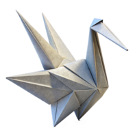 vibrant abstract Realistic Japanese Origami Crane White Paper Isolated high resolution png