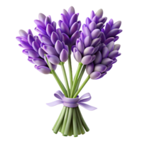 serene classic Realistic Lavender Bouquet Isolated on Transparent Background professional png
