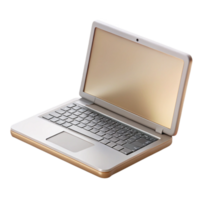 elegant minimalist Realistic Open Laptop with Blank Screen for Mockup Transparent high resolution png