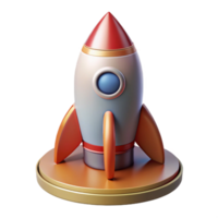 stunning minimalist Realistic Rocket Launch Pad Side View with Transparent Background original png