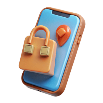 heiter minimalistisch realistisch Smartphone mit Einkaufen App ausgeschnitten Original png