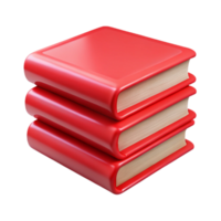 elegant minimalist Realistic Stack of Books with Red Cover Transparent Background detailed png