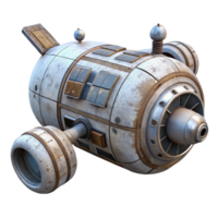 impressive rustic Realistic Space Station Side View with Transparent Background premium png