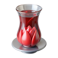 beautiful rustic Realistic Turkish Tea Glass Tulip Shaped Cutout Element exclusive png