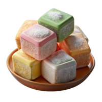 wonderful vintage Realistic Turkish Delight Sweets Assorted Colors Isolated authentic png