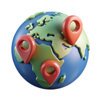 extraordinary contemporary Realistic World Map with Location Pins Transparent high resolution png