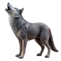 elegant artistic Realistic Wolf Howling Cutout Isolated Profile View exclusive png