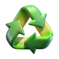 impressive artistic Recycling Symbol Green Gradient Transparent Background professional png
