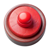 dramatic traditional Red Arcade Button Top Down View Isolated authentic png