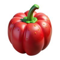 vibrant rustic Red Bell Pepper with Green Stem Cutout high resolution png
