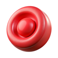 vibrant rustic Red Button Top Down View Cutout high quality png