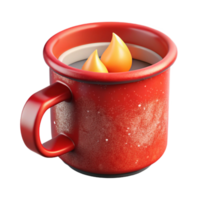 beautiful artistic Red Campfire Mug Enamel Side View Cutout genuine png