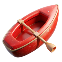 stunning abstract Red Canoe Overturned View with Transparent Background professional png