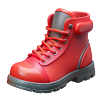 stunning rustic Red Hiking Boots Side View Isolated png