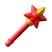 serene rustic Red Magic Wand Angled View Isolated authentic png