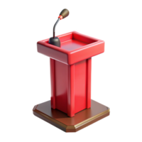 stunning artistic Red Podium with Microphone Isolated on Transparent Background high resolution png