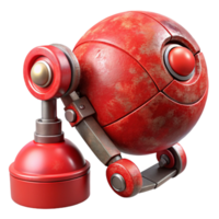 stunning rustic Red Robotic Gripper Holding Sphere Isolated Element authentic png