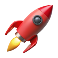 stunning classic Red Rocket Launching Upward Angle Isolated Element high resolution png