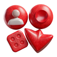 elegante rústico vermelho social meios de comunicação ícones conjunto isolado em transparente fundo detalhado png