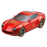 magnificent minimalist Red Sports Car Side View Transparent Background professional png