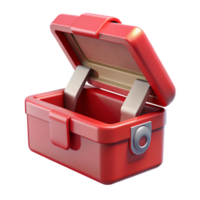 serene traditional Red Toolbox Open Lid Transparent Background high quality png