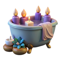 magnificent classic Relaxing Bath with Candles Isolated authentic png