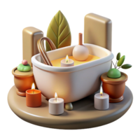extraordinary vintage Relaxing Bath Scene Cutout with Candles original png