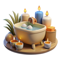 magnificent minimalist Relaxing Bath Scene Cutout with Candles professional png