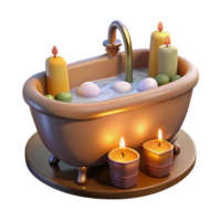wonderful minimalist Relaxing Bath with Candles Isolated original png