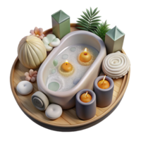 magnificent abstract Relaxing Bath with Candles Isolated png