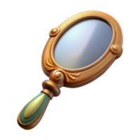 beautiful minimalist Retro Hand Mirror with Decorative Handle Isolated on Transparent Background genuine png
