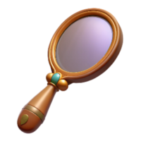 impressive artistic Retro Hand Mirror with Decorative Handle Isolated on Transparent Background detailed png