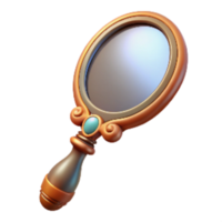 stunning modern Retro Hand Mirror with Decorative Handle Isolated on Transparent Background authentic png