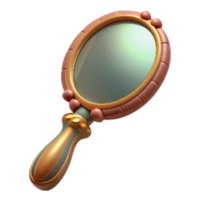 impressive abstract Retro Hand Mirror with Decorative Handle Isolated on Transparent Background detailed png