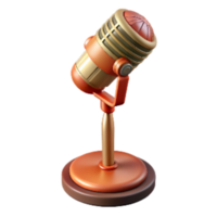 elegant creative Retro Microphone Stand with Adjustable Height Transparent Background authentic png