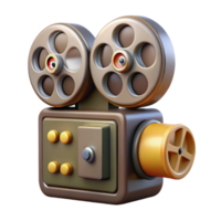 serene vintage Retro Movie Projector with Film Reel Transparent high resolution png