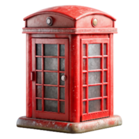 serene rustic Retro Telephone Booth with Red Paint Cutout exclusive png