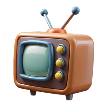 deslumbrante criativo retro televisão com antenas transparente original png