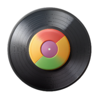 stunning vintage Retro Vinyl Record with Colorful Label Transparent Background original png