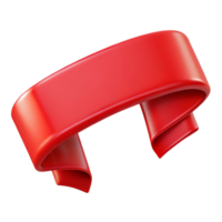 vibrant abstract Ribbon Banner Red Blank Cutout high quality png