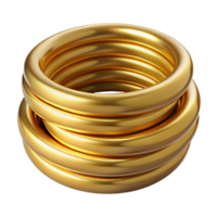 wonderful creative Ring Stack Multiple Gold Rings Thin Bands Isolated authentic png