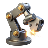elegant artistic Robot Arm Welding Sparks Flying Transparent Background high quality png