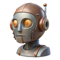 extraordinary artistic Robot Head Profile View Isolated Element original png