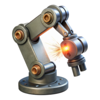 vibrant contemporary Robotic Arm Welding Sparks Cutout Isolated authentic png