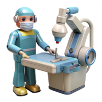 impressive minimalist Robotic Surgeon Performing Operation Isolated Element high quality png