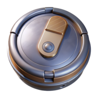 vibrant rustic Robot Vacuum Cleaner Top View Transparent Background exclusive png