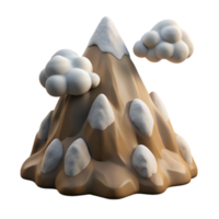 wonderful minimalist Rocky Mountain Peak with Clouds Isolated exclusive png