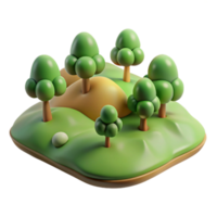 magnificent modern Rolling Hills with Trees Isolated on Transparent Background professional png