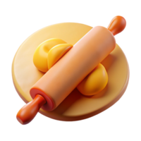 vibrant modern Rolling Pin and Dough Isolated Element high quality png