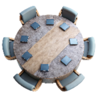 wonderful artistic Round Conference Table Top View Isolated Element genuine png